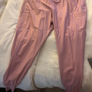 Pink Medical Scrub Jogger Pants